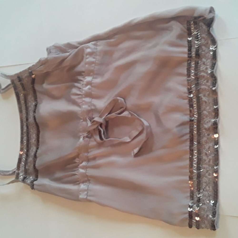 Jacob Connexion Silk Blush Sequin Tank Top Size Extra Small Cami